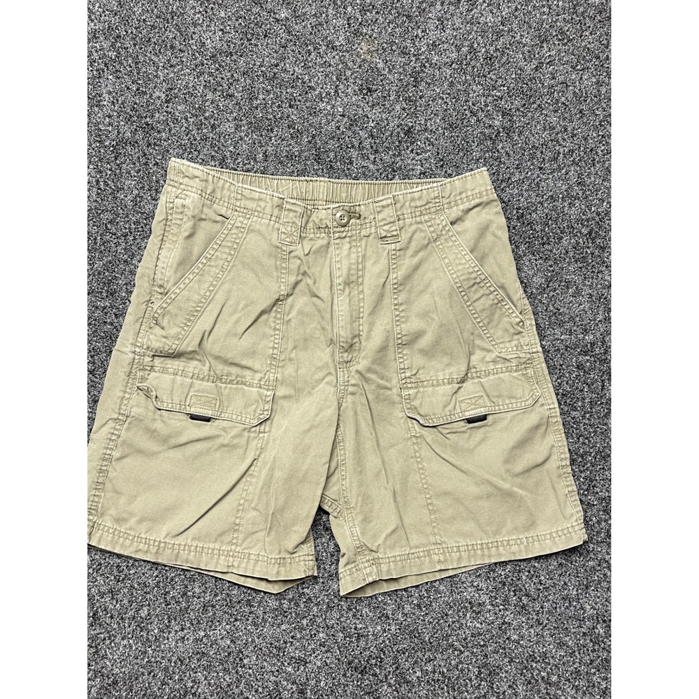 Wrangler Authentic Issue Mens Khaki Cargo Shorts Tan Cotton Size 34
